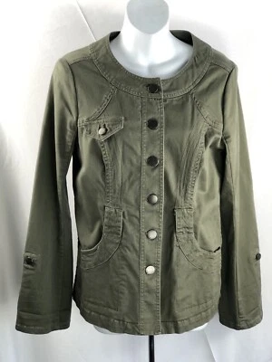 Chaqueta Jean DKNY Vintage Verde Militar Carga Hippie Manga Larga Utilidad Grunge Foto 1 de 4