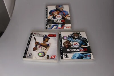 PS3 2008 Sports game lot Madden 08, MLB 2K8, NCAA football 08 - Image 1 of 2