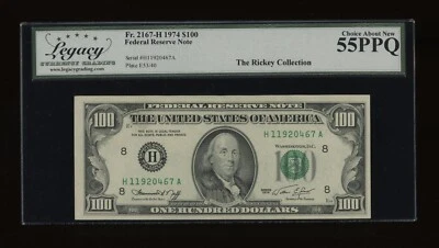 DBR 1974 $100 FRN St. Louis Fr. 2167-H Legacy 55 PPQ Serial H11920467A - Image 1 of 2
