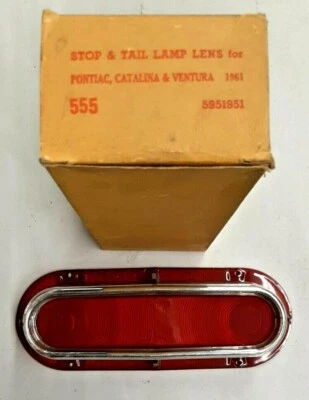 1961 Pontiac Catalina & Ventura stop & tail lamp lens replaces GM #: 5951951 - Image 1 of 2