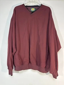 Cabela's Long Sleeve Windbreaker Maroon Pullover V-Neck w Pockets XL Tall - Picture 1 of 21