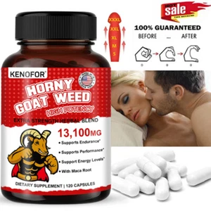 Horny Goat Weed Capsules - Boosts Energy & Stamina,Increase Endurance & Sexual - Picture 1 of 8