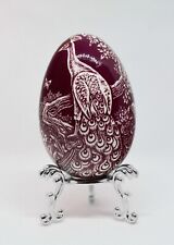 Scratched goose egg pysanky. Hand crafted egg. Easter Decor Ukraine Souvenir