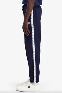 Fred Perry Taped Track Pants - Blue - T4620  Size Medium BNWT  £85 RRP - 60% OFF - Picture 1 of 6