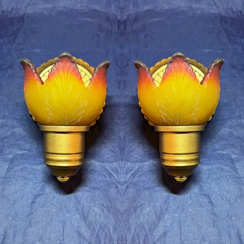 Pair of  mid century rare slip shade sconces 25A Cover