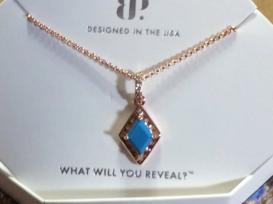 Bomb Party She Came to Slay Turquoise Magnesite Rose Gold Necklace December '23 - Image 1 of 1