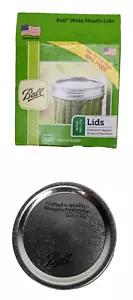 Ball Metal Canning Lids Wide Mouth Jars 12 Lids Made in USA Bands Not Included - Picture 1 of 2