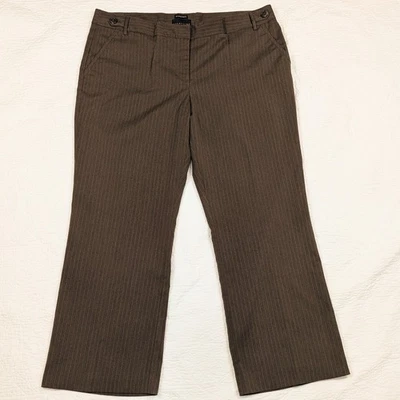 Attention Contemporary Fit Pants Women's 18 Brown Pinstripe Classic Career - Image 1 of 4