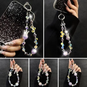 Anti-Lost Mobile Phone Lanyard Strap Hand-beaded Car Keychain Wrist Chain - Photo 1 sur 15