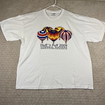 Camiseta HUFF 'n PUFF 2009 Topeka Kansas Talla 2XL Crew Manga Corta Blanca Gildan Foto 1 de 4