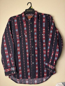 Camisa Rustler by Wrangler vintage Southwestern Pearl Snap para hombre L vintage - Imagen 1 de 5