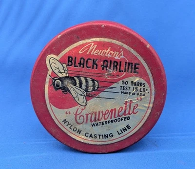 Carrete de pesca de línea de fundición Cravenette de Newton's Black Airline de colección Foto 1 de 3