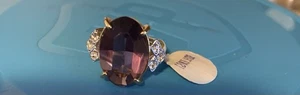 Vintage Gold Toned Purple Size 5 Ring 18 Kt HGE - Picture 1 of 2