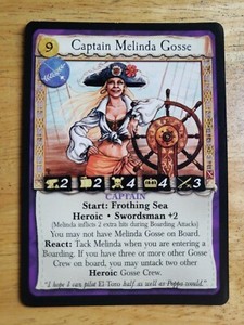1x Vintage 2001 7th Sea CCG Captain Melinda Gosse Collectible Trading Card