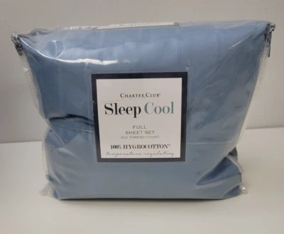 Juego completo de sábanas Charter Club Sleep Cool 400 hilos Denim Sky Foto 1 de 4