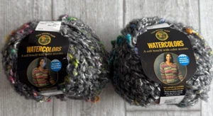 2 Lion Brand Watercolors Yarn #372 Mist Grey 65% Acrylic 35% Merino 55 yds each - Picture 1 of 2