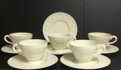 5 xícaras e pires Wedgwood Wellesley - Imagem 1 de 4