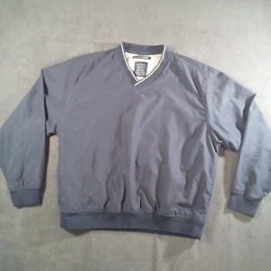 Devon & Jones Jacket Mens Extra Large Blue V Neck Pullover Pocket Golf Causal - Picture 1 of 9