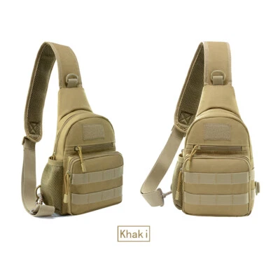 Mochila de hombro táctica militar con honda Molle EDC pequeña bandolera paquete de pecho Foto 1 de 4