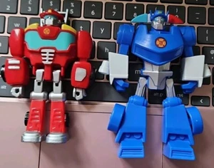 2x Transformer RESCUE BOTS Figures - CHASE / HEATWAVE (do not transform) - Picture 1 of 2