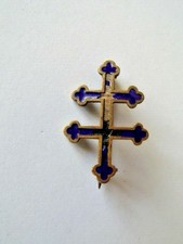 Broche émaillée Croix De Lorraine Jeanne D'Arc - Insigne Saint Dié N°771/29 Doré Occasion