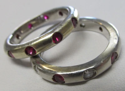 Men's Rings Custom Designed 14k & 18k White Gold Diamonds & Synthetic Ruby Sz 10 - Image 1 of 4