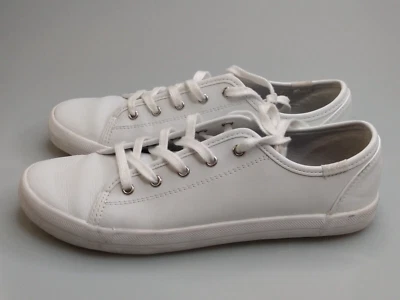 Keds girls Kickstart Core Sneaker White Leather Size 4 Big Kid US Lace up Casual - Image 1 of 4