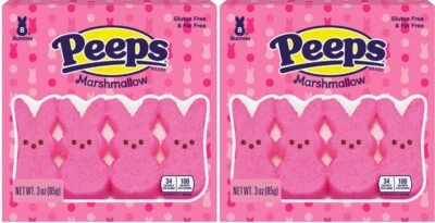 Conejos de Pascua de malvavisco rosa Peeps de 2-8 quilates 3 oz 85 g sin gluten y grasa Foto 1 de 4