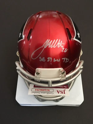 MINI CASCO FLASH PATRIOTS AUTOGRAFIADO JAMES WHITE J.S.A. AUTENTICADO Foto 1 de 4