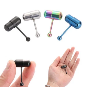 Anello Lingua Vibrante Acciaio Inox Punk Tongue Bar Body Piercing Gioielli Hot - Foto 1 di 15
