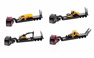 Maisto - Camión Modelo Volvo FH16 Con Excavadora De Orugas, Rodillo Y Volquete - Imagen 1 de 9