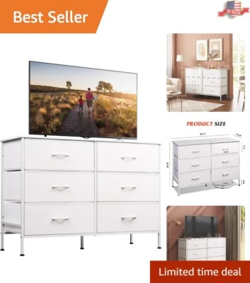 Multifunctional 6-Drawer Dresser - TV Stand - Fabric Storage - Easy Assembly - Image 1 of 4