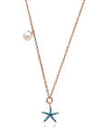 Handmade Fine Jewelry Rose Gold 925 Sterling Silver Turquoise Starfish Necklace