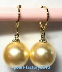 new HOT 16MM  SOUTH SEA GOLD SHELL PEARL EARRINGS 14K GOLD