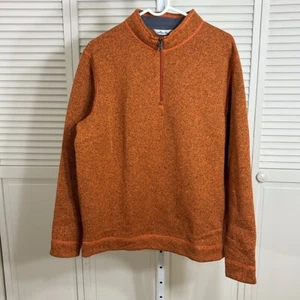 NWT Peter Millar Crown Fleece Quarter Zip Pullover Sweater Squash Large $158 - Picture 1 of 11