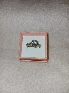 Size 8 Platinum Over Sterling Ring Premium Mangoro Aquamarine,Brown Zircon (734) - Picture 1 of 14