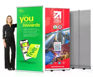 Roller Banner Exhibition Pop up Display Stand Backdrop Step Repeat Logo - Picture 1 of 2