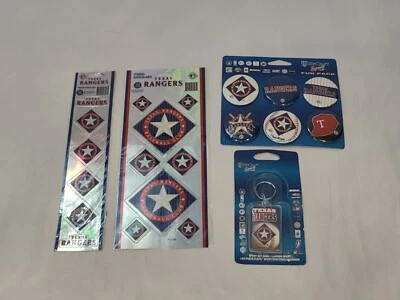 Texas Rangers Stickers Decal Stickers, Buttons, Keychain Vintage Lot MLB - Image 1 of 4