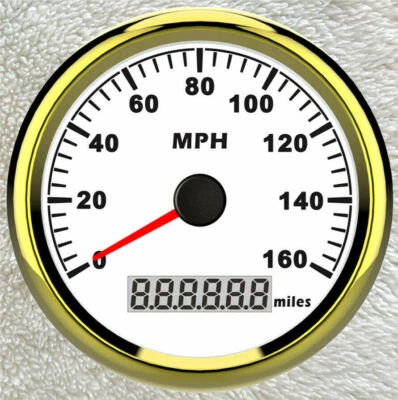 85MM White Car 160MPH GPS Speedometer 9-32VDC for Auto Truck Marine UTV Odometer - Image 1 of 4