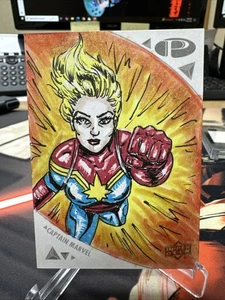 Upper Deck 2019 Marvel Premier Captain Marvel schizzo Auto Metehan Erbil - Foto 1 di 2
