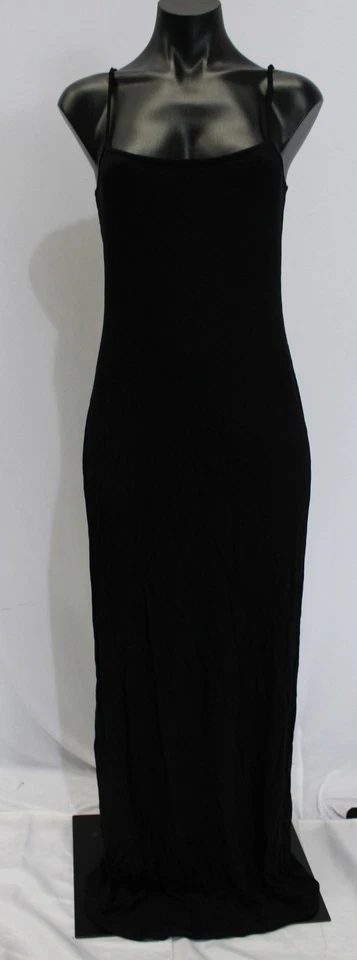 SKIMS Soft Lounge Long Slip Dress M AP-DRS-0596 Onyx Medium Black Rib Maxi
