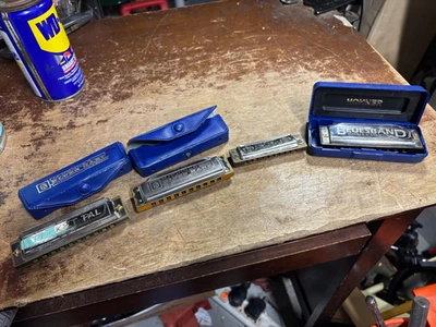 Lote de 4 M. Hohner Armónica Chaleco Bolsillo, Pocket Pal, Blues Harp Bluesband Foto 1 de 4