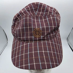 Element Crowns Plaid Adjustable Unisex Hat Brown Check Pattern Cap Casual - Imagen 1 de 9