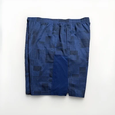 Jockey Swim Trunks Elastic Waist Drawstring Blue Black Checkerboard Sz-L - Image 1 of 4