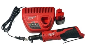 NEW Milwaukee M12 Cordless 3/8" Ratchet, 2457-20 Kit Charger & 1.5 AH Battery - Picture 1 of 9