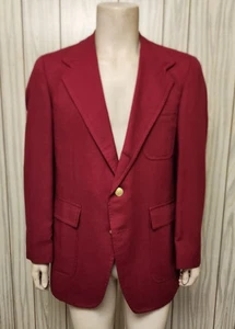 1970s red blazer 42L men's Stanley Blacker preppy - Picture 1 of 12