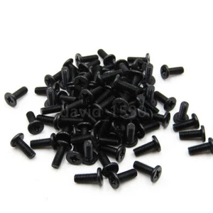 100pcs M2.5 x 6mm Black Phillip Wafer Flat Head Machine Screw Bolt Laptop Bolt - Picture 1 of 4