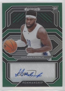 2021-22 Panini Prizm Draft Picks College Penmanship Green Hasahn French Auto