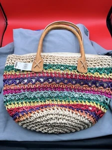 ladies rope lined handbag purse with handles Vintage NOS - Picture 1 of 6