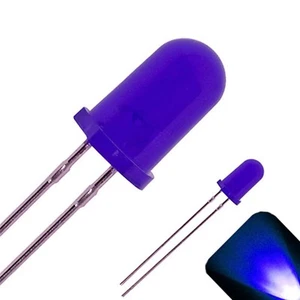10 x LED 5 mm azul difuso ultra brillante redondo superior lámpara de luz LED radiocontrol coche camión - Imagen 1 de 3